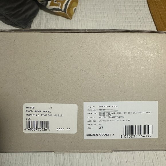 Limited Edition Golden Goose Running Sole Sneakers, white/grey/mauve, size 37 - Picture 6 of 6